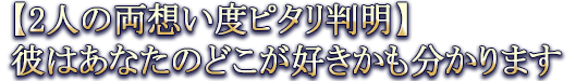 【2人の両想い度ピタリ判明】彼はあなたのどこが好きかも分かります