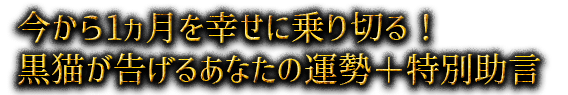 今から1ヵ月を幸せに乗り切る！ 黒猫が告げるあなたの運勢＋特別助言