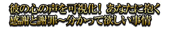 彼の心の声を可視化！ あなたに抱く感謝と謝罪～分かって欲しい事情