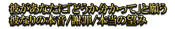 彼があなたに「どうか分かって」と願う彼なりの本音/謝罪/本当の望み