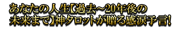 あなたの人生【過去～20年後の未来まで】神タロットが贈る感涙予言！