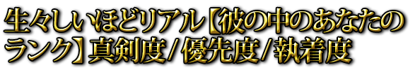 生々しいほどリアル【彼の中のあなたのランク】真剣度/優先度/執着度