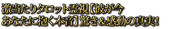 激当たりタロット霊視【彼が今あなたに抱く本音】驚き&感動の真実!