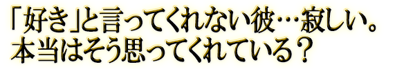 「好き」と言ってくれない彼…寂しい。本当はそう思ってくれている?