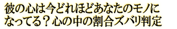 彼の心は今どれほどあなたのモノになってる？心の中の割合ズバリ判定