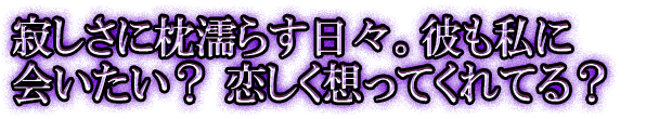 寂しさに枕濡らす日々。彼も私に会いたい？ 恋しく想ってくれてる？