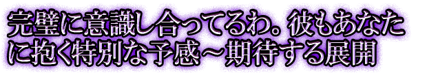 完璧に意識し合ってるわ。彼もあなたに抱く特別な予感～期待する展開