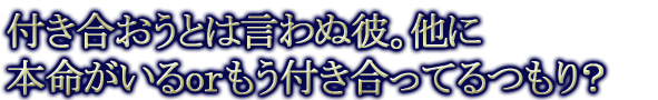 付き合おうとは言わぬ彼。他に本命がいるorもう付き合ってるつもり？