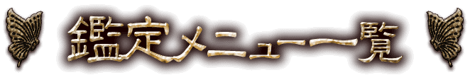 鑑定メニュー一覧